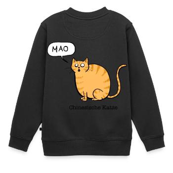 Chinesische Katze - Kinder Premium Organic Sweatshirt - Schwarz - Hinten - AI Model Kid Female (0cm)