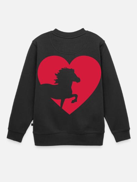 Islandpferd - Kinder Premium Organic Sweatshirt - Schwarz