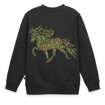 Isländer mit Punkten und Sternen - Kinder Premium Organic Sweatshirt - Schwarz - Hinten - AI Model Kid Female (0cm)