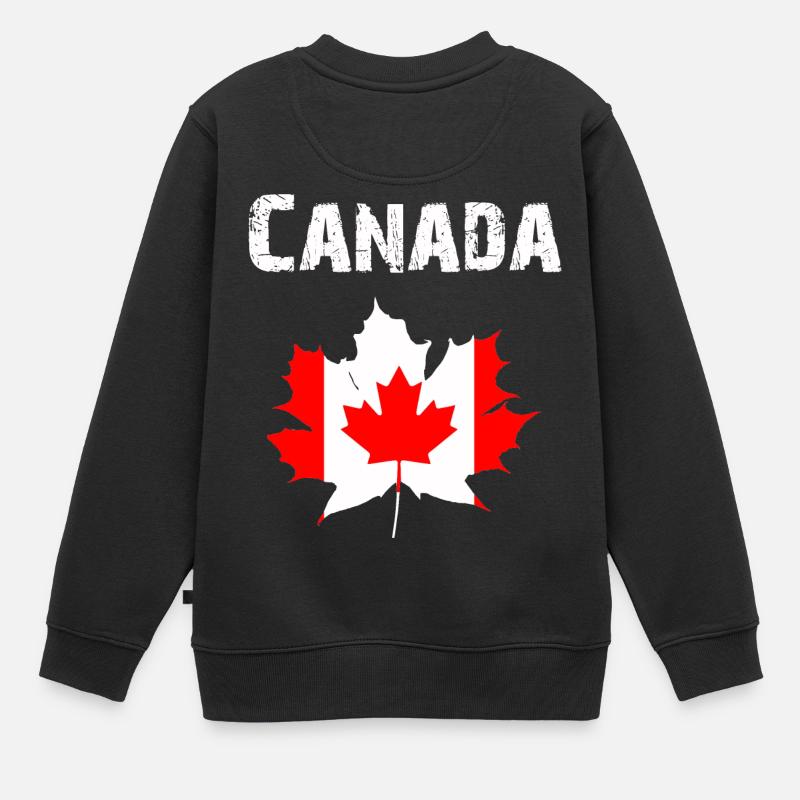 Nation-Design Canada Maple leaf RLUNi - Kinder Premium Organic Sweatshirt - Schwarz