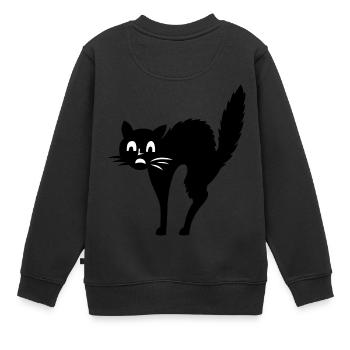 Cat fear - Kids Premium Organic Sweatshirt - black - Back - AI Model Kid Female (0cm)