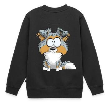 I Am Shetland - Blue Merle Tricolore - Kids Premium Organic Sweatshirt - black - Back - AI Model Kid Female (0cm)