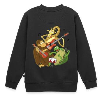 Zootiere machen Musik - Kinder Premium Organic Sweatshirt - Schwarz - Hinten - AI Model Kid Female (0cm)