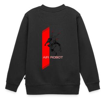 Luft Roboter - Kinder Premium Organic Sweatshirt - Schwarz - Hinten - AI Model Kid Female (0cm)