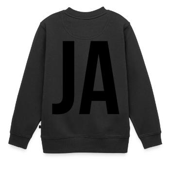 Ja - Kinder Premium Organic Sweatshirt - Schwarz - Hinten - AI Model Kid Female (0cm)