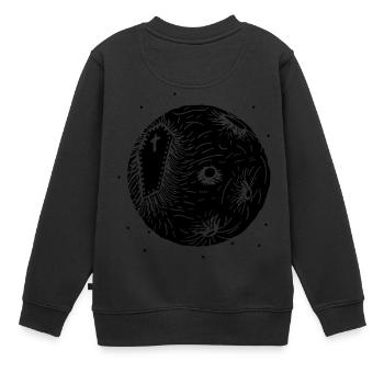Toter Planet - Strafplanet - Todesstern - Kinder Premium Organic Sweatshirt - Schwarz - Hinten - AI Model Kid Female (0cm)