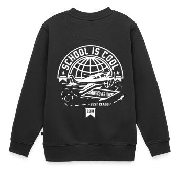 L'école est cool - Sweat Premium enfant bio - noir - Dos - AI Model Kid Female (0cm)