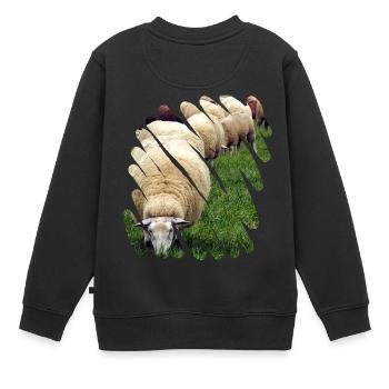 Der umweltfreundlichste Rasenmäher - Kinder Premium Organic Sweatshirt - Schwarz - Hinten - AI Model Kid Female (0cm)