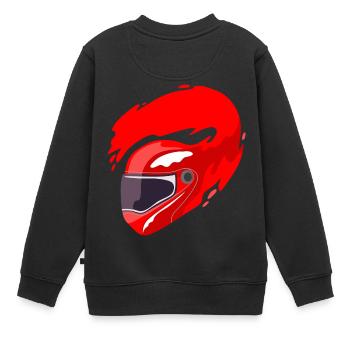 Helm Motorradhelm Rennsport Motorsport - Kinder Premium Organic Sweatshirt - Schwarz - Hinten - AI Model Kid Female (0cm)