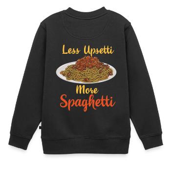 Plus de spaghettis amateurs de pâtes - Sweat Premium enfant bio - noir - Dos - AI Model Kid Female (0cm)