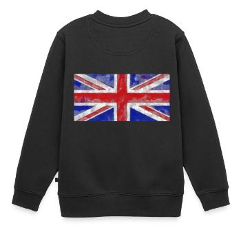 Union Jack Englische Flagge Great Britain - Kinder Premium Organic Sweatshirt - Schwarz - Hinten - AI Model Kid Female (0cm)
