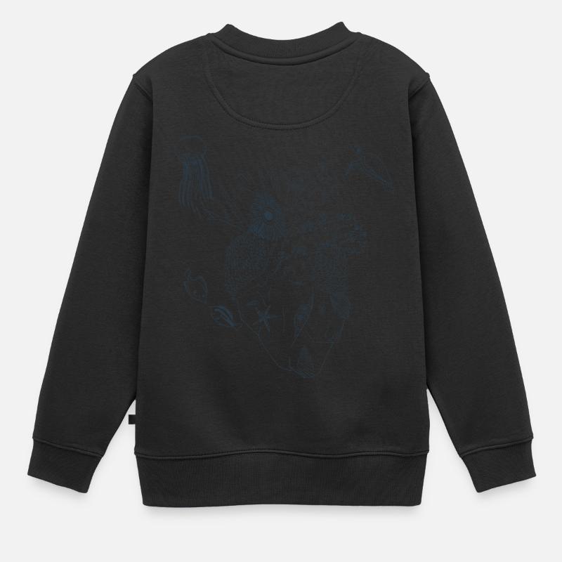 Herz der See (Lineart) - Kinder Premium Organic Sweatshirt - Schwarz
