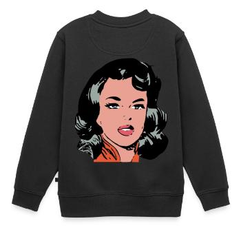 Pop Art Woman - Kids Premium Organic Sweatshirt - black - Back - AI Model Kid Female (0cm)