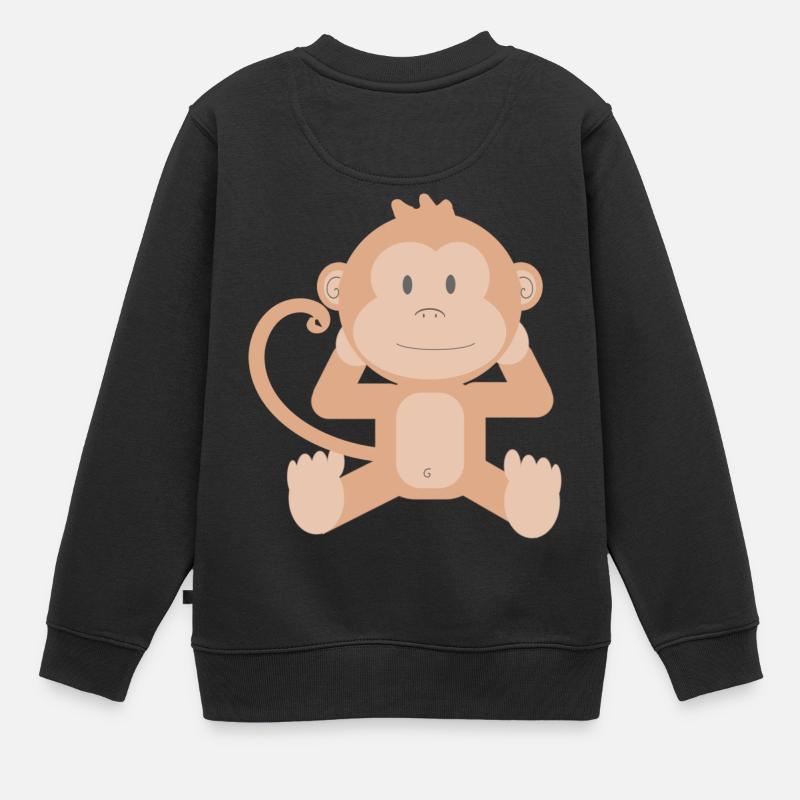 Affe - Kinder Premium Organic Sweatshirt - Schwarz