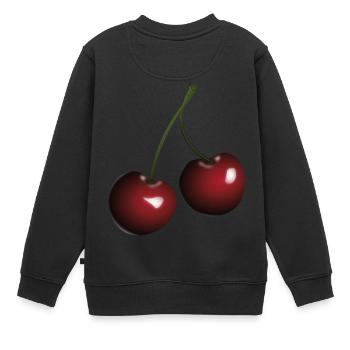 cerises - Sweat Premium enfant bio - noir - Dos - AI Model Kid Female (0cm)