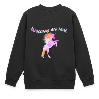licornes sont réels licornes licorne - Sweat Premium enfant bio - noir - Dos - AI Model Kid Female (0cm)