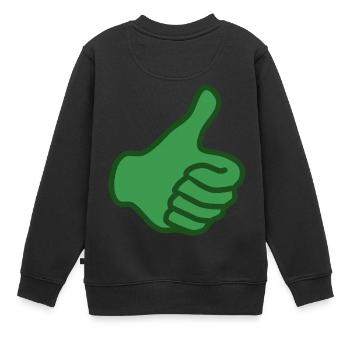 pouce vert - Sweat Premium enfant bio - noir - Dos - AI Model Kid Female (0cm)