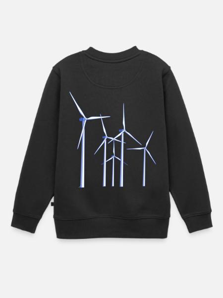 Windräder - Kinder Premium Organic Sweatshirt - Schwarz