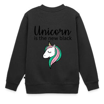 Unicorn is the new black - Kids Premium Organic Sweatshirt - black - Back - AI Model Kid Female (0cm)