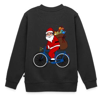 Santa avec le vélo - Sweat Premium enfant bio - noir - Dos - AI Model Kid Female (0cm)