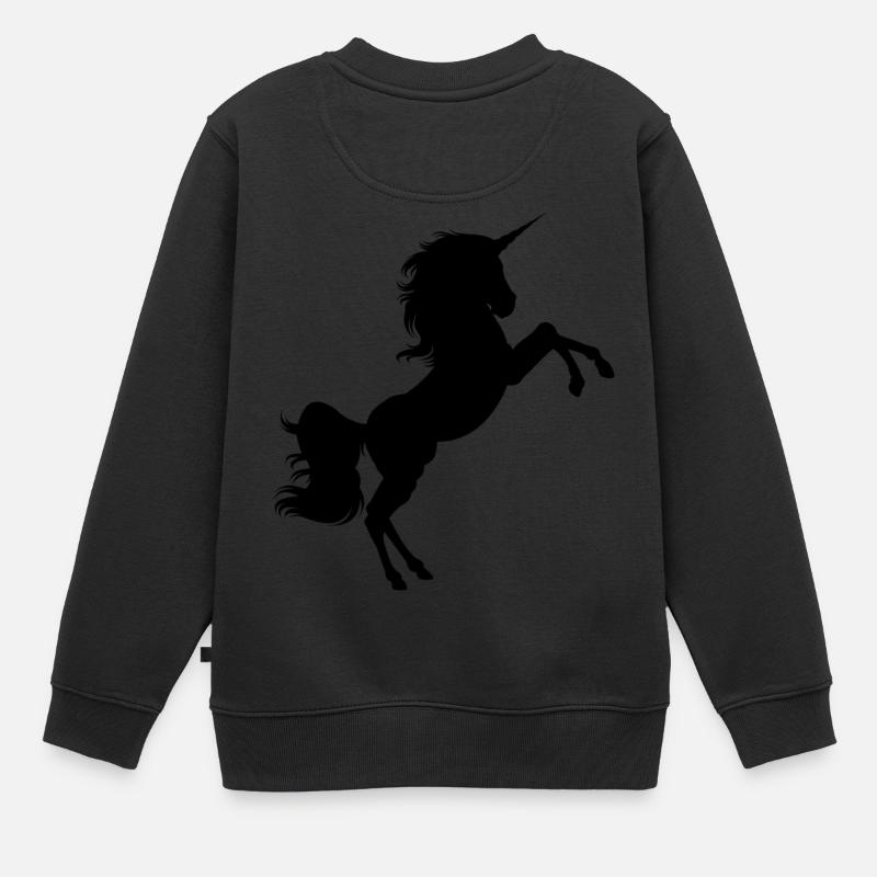 Unicorn - Kinder Premium Organic Sweatshirt - Schwarz