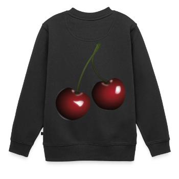 cerises - Sweat Premium enfant bio - noir - Dos - AI Model Kid Female (0cm)