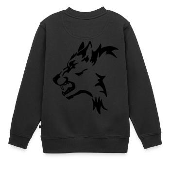 loup - Sweat Premium enfant bio - noir - Dos - AI Model Kid Female (0cm)