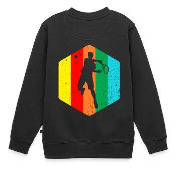 tennis - Sweat Premium enfant bio - noir - Dos - AI Model Kid Female (0cm)