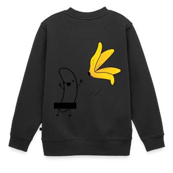 banane - Sweat Premium enfant bio - noir - Dos - AI Model Kid Female (0cm)