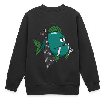 Piranha - Sweat Premium enfant bio - noir - Dos - AI Model Kid Female (0cm)