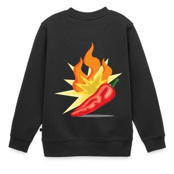 Feurig scharfe Chilischote hinterlässt Brennen - Kinder Premium Organic Sweatshirt - Schwarz - Hinten - AI Model Kid Female (0cm)