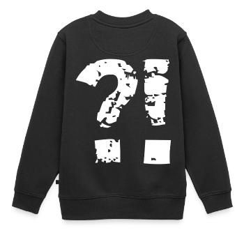Point d’interrogation point d’exclamation style comique. - Sweat Premium enfant bio - noir - Dos - AI Model Kid Female (0cm)
