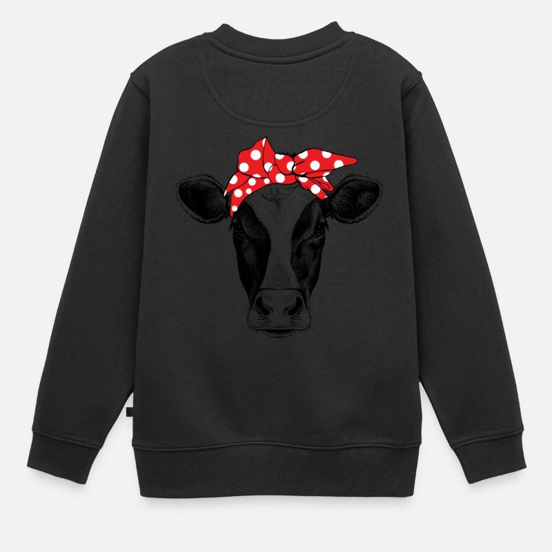 bandana de vache - Sweat Premium enfant bio - noir