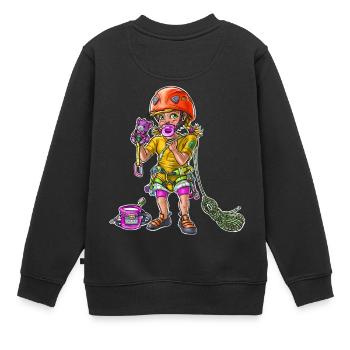 Babykletterer Kind 00 - Kinder Premium Organic Sweatshirt - Schwarz - Hinten - AI Model Kid Female (0cm)