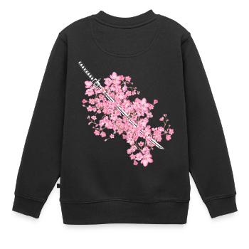 Katana Japan - Kids Premium Organic Sweatshirt - black - Back - AI Model Kid Female (0cm)