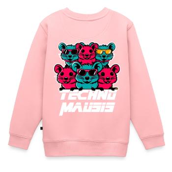 Techno Mausis - Kinder Premium Organic Sweatshirt - Rosa - Hinten - AI Model Kid Female (0cm)