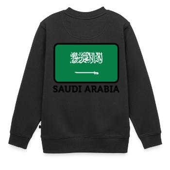 Nationalflagge von Saudi-Arabien - Kinder Premium Organic Sweatshirt - Schwarz - Hinten - AI Model Kid Female (0cm)