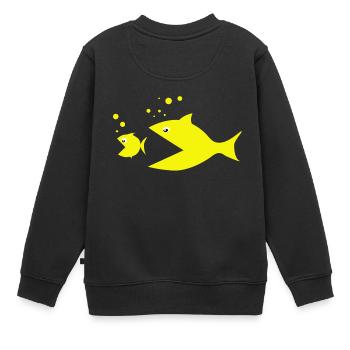poisson - Sweat Premium enfant bio - noir - Dos - AI Model Kid Female (0cm)
