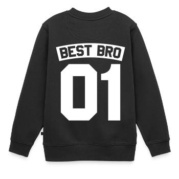 Best Bro - Kinder Premium Organic Sweatshirt - Schwarz - Hinten - AI Model Kid Female (0cm)