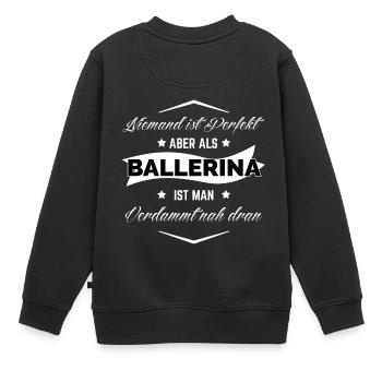 BALLERINA - Kinder Premium Organic Sweatshirt - Schwarz - Hinten - AI Model Kid Female (0cm)