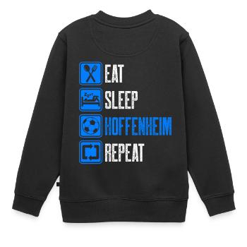 Eat sleep Hoffenheim repeat - Kinder Premium Organic Sweatshirt - Schwarz - Hinten - AI Model Kid Female (0cm)