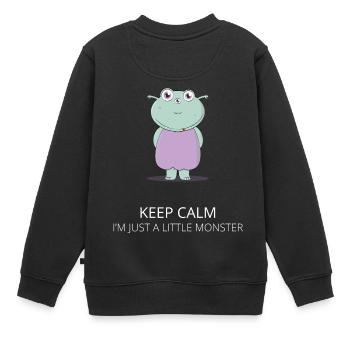 Kleines Monster - Kleines Monster - Kinder Premium Organic Sweatshirt - Schwarz - Hinten - AI Model Kid Female (0cm)