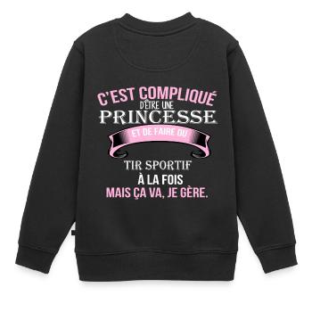 Tir sportif - Sweat Premium enfant bio - noir - Dos - AI Model Kid Female (0cm)