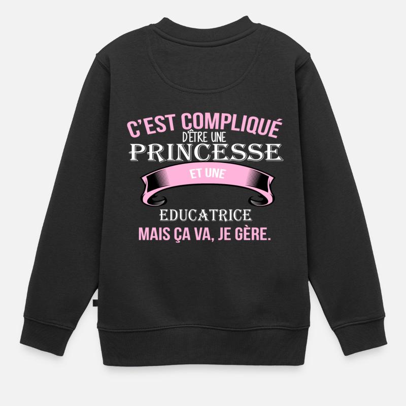 Educatrice - Sweat Premium enfant bio - noir