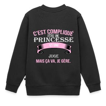 Juge - Sweat Premium enfant bio - noir - Dos - AI Model Kid Female (0cm)