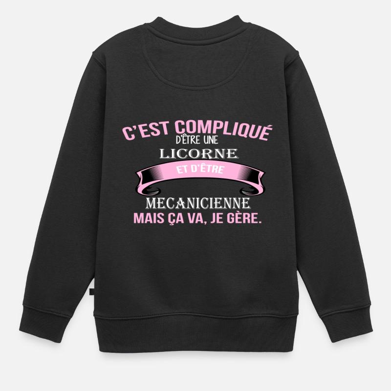 Mecanicienne - Sweat Premium enfant bio - noir