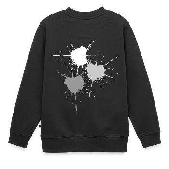 Kunst - Explodierende Farbkleckse in grau - Kinder Premium Organic Sweatshirt - Schwarz - Hinten - AI Model Kid Female (0cm)