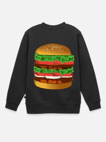 hamburger - Sweat Premium enfant bio - noir