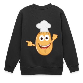 kartoffeln potato halloween gemuese vegetables30 - Kinder Premium Organic Sweatshirt - Schwarz - Hinten - AI Model Kid Female (0cm)