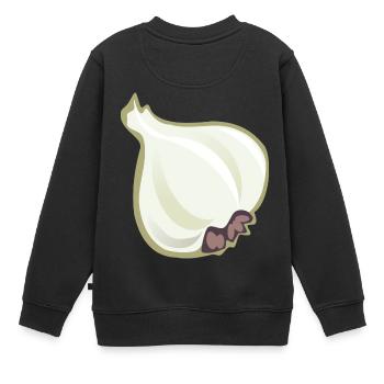 knoblauch garlic veggie gemuese vegetables4 - Kinder Premium Organic Sweatshirt - Schwarz - Hinten - AI Model Kid Female (0cm)